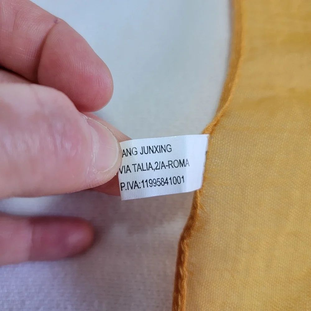 Rome Italy Themed Scarf Mustard Yellow Cotton Blend with a Sheer 70